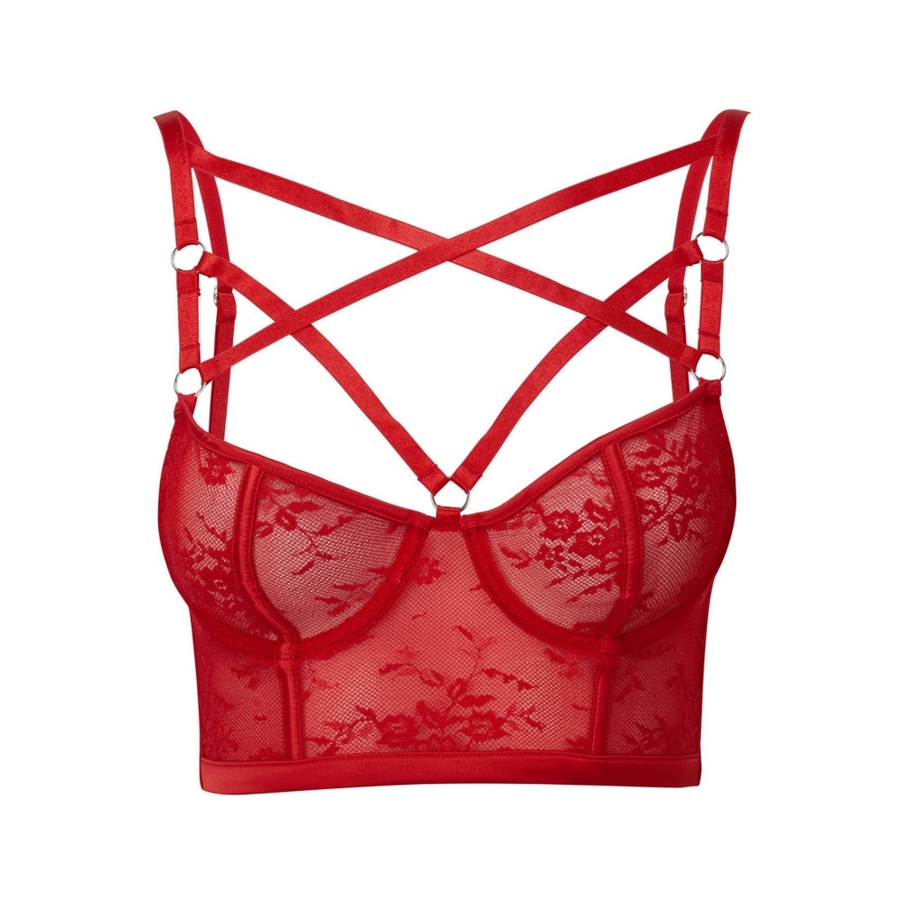 Killstar Red Lace Strappy Bra